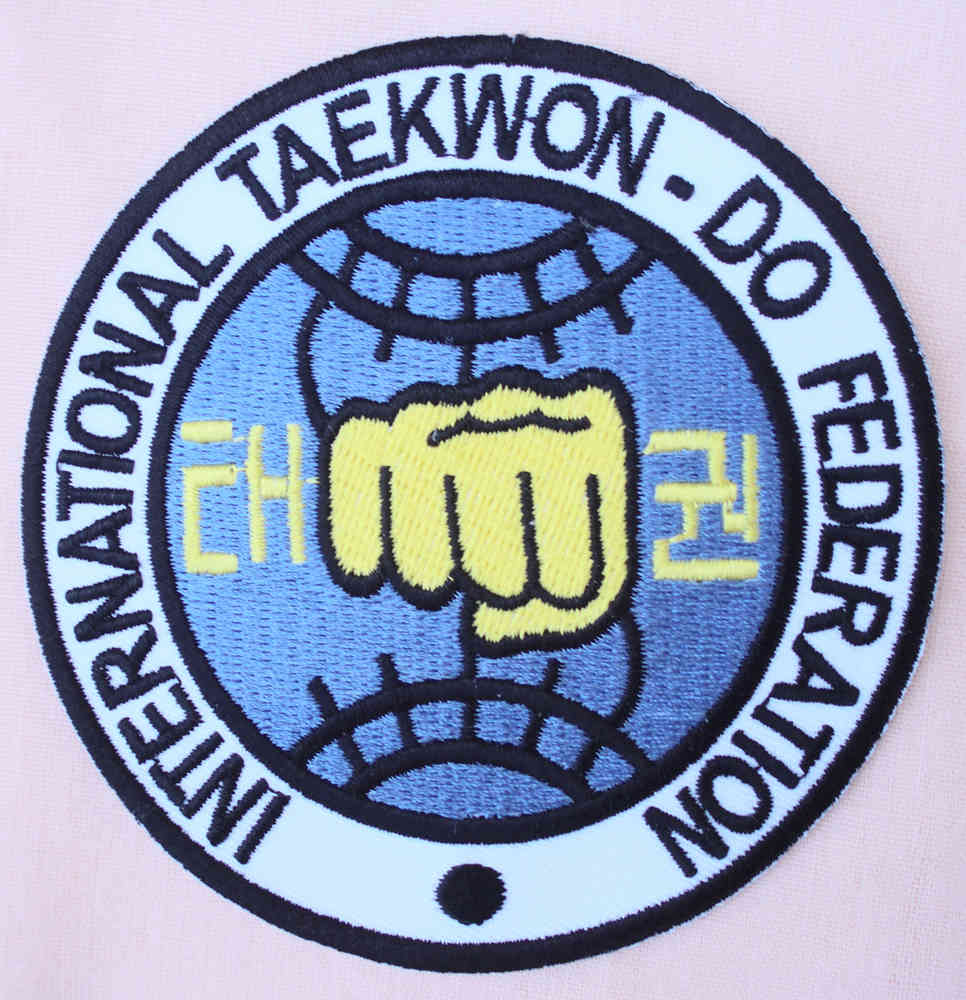 Taekwondo TKD WTF ITF Gi Patches Badges Martial Arts Embroidered Badge 